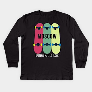 Moscow Eastern Marble Block Skateboarding Skate Kids Long Sleeve T-Shirt